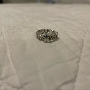 TOUS sterling silver mesh ring. Size 4